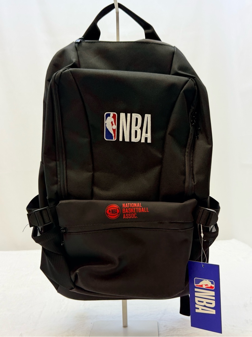 NBA Black Backpack with White and Red Logo